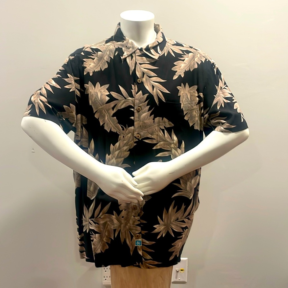 Caribbean casual button down shirt with dry clean tag